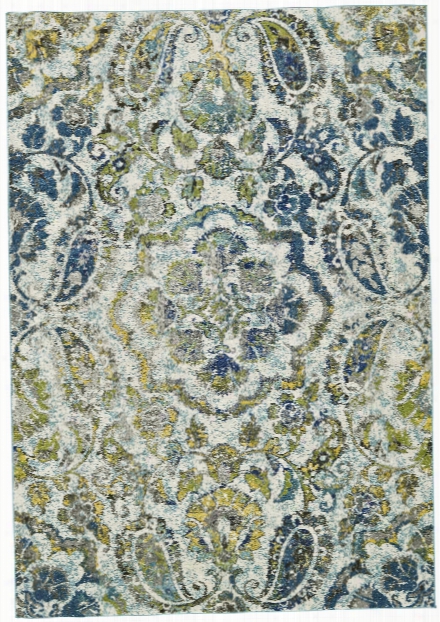 Watercolor Collection Power Loomed Polypropylene Area Rug In Azure Design By Bd Fine