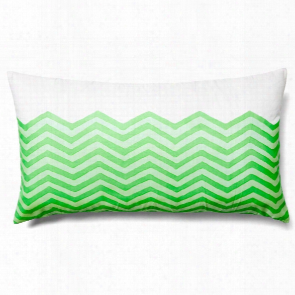 Waves Green Lumbar Outdoor Pillow Design By Allem Studio