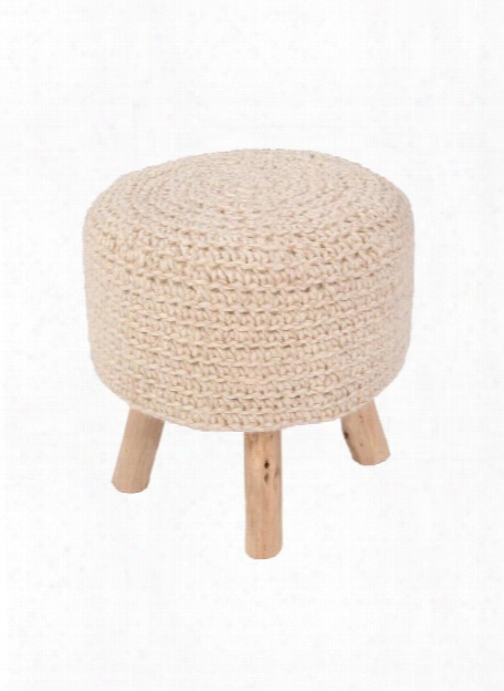 Westport Pouf In Bleached Sand Design By Jaipur