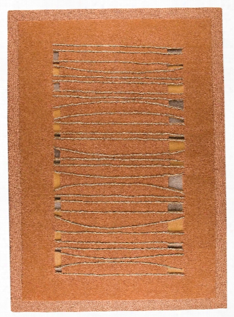 Wexford Collection Hand Tufted Wool  Area Rug In Orange Design By Mat The Basics