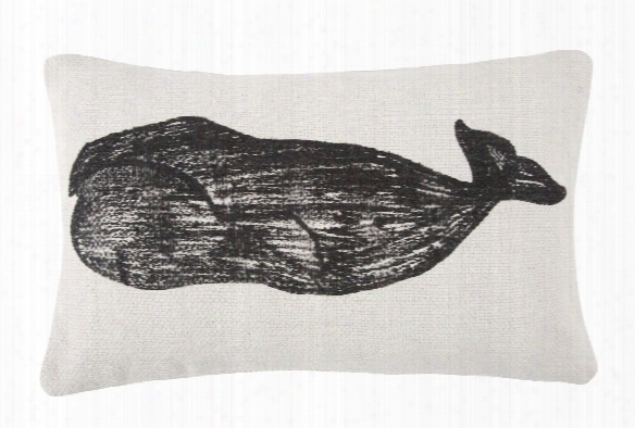 Whale & Stripe Sketch Grain Sack Pillow Design By Thomas Paul