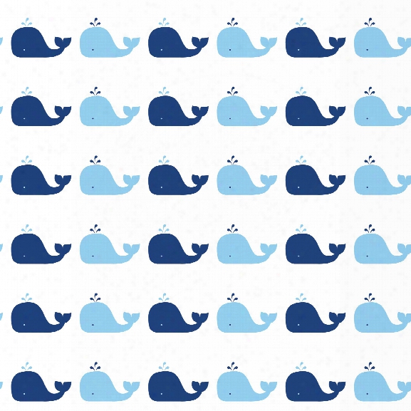 Whale Self Adhesive Wallpaper In Blue By Tempaper