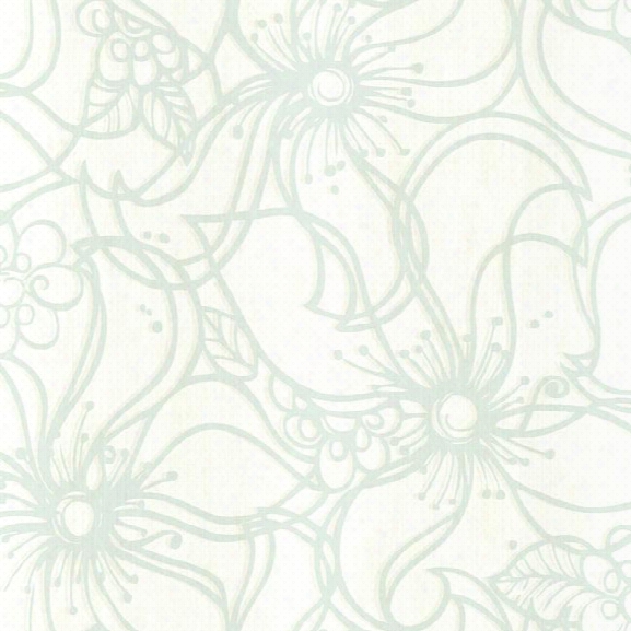 Whimsical Bloom Wallpaper In Aqua Design By Stacy Garcia For York Wallcoverings