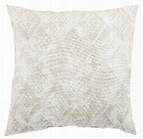 White & Gray Ikat Darrow Fresco Indoor/ Outdoor Throw Pillow Design By Jaipur