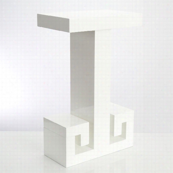 White Greek Key Accent Table Design By Couture Lamps