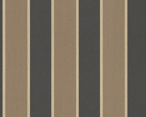 Wide Stripes Wallpaper In Brown Design By Bd Wall