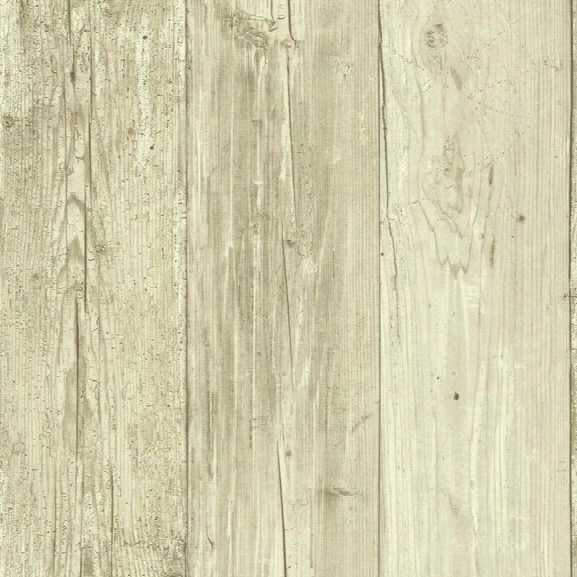 Wide Wooden Planks Wallpaper In Off White By York Wallcoverings