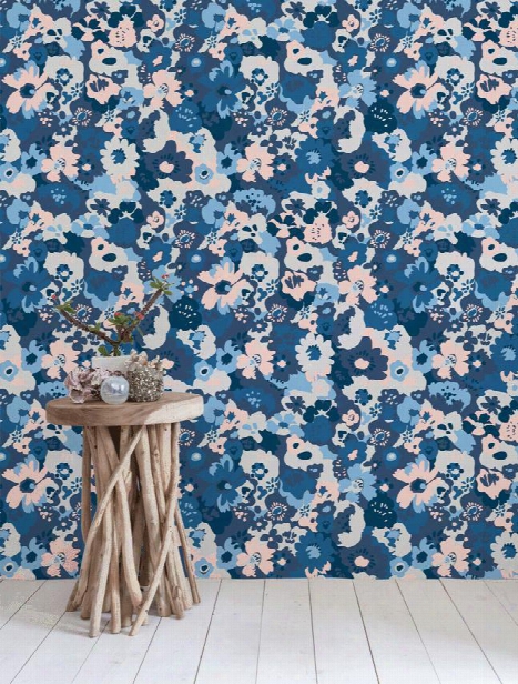 Wildflower Wallpaper In Bluebird Design By Aimee Wilder