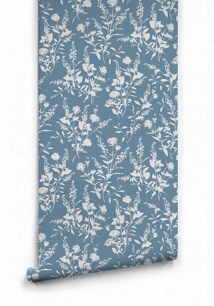 Wildflower Wallpaper In Cascade Tour Blue By Milton & King