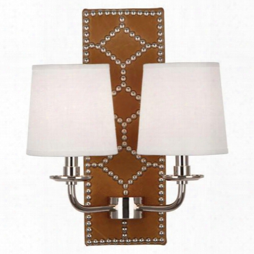 Williamsburg Lightfoot English Ochre Leather Wall Sconce Design By Jonathan Adler