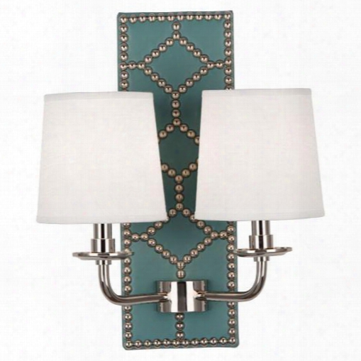 Williamsburg Lightfoot Mayo Teal Leather Wall Sconce Design By Jonathan Adler