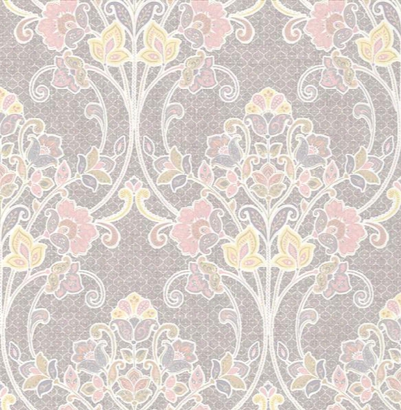 Willow Pink Nouveau Floral Wallpaper From The Kismet Collectionb Y Brewster Home Fashions