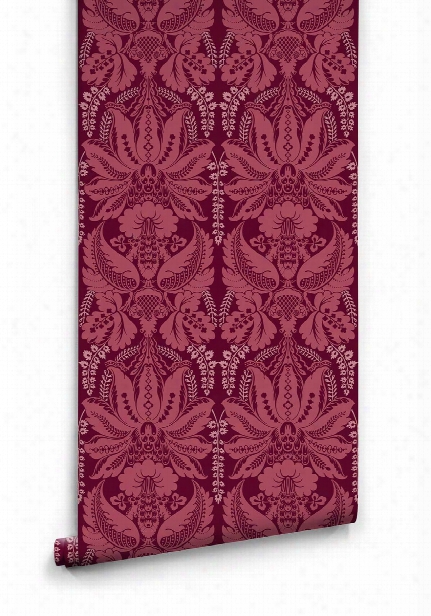 Windsor Wallpaper In Crimson From The Kingdom Home Collection By Milton & King
