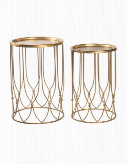 Wish Bone Side Table Set In Gold Design By Aidan Gray