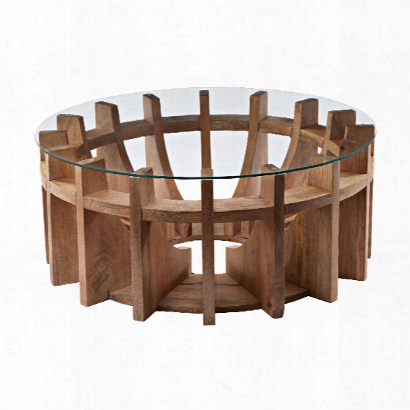 Wooden Sundial Coffee Table Design By Lazy Susan