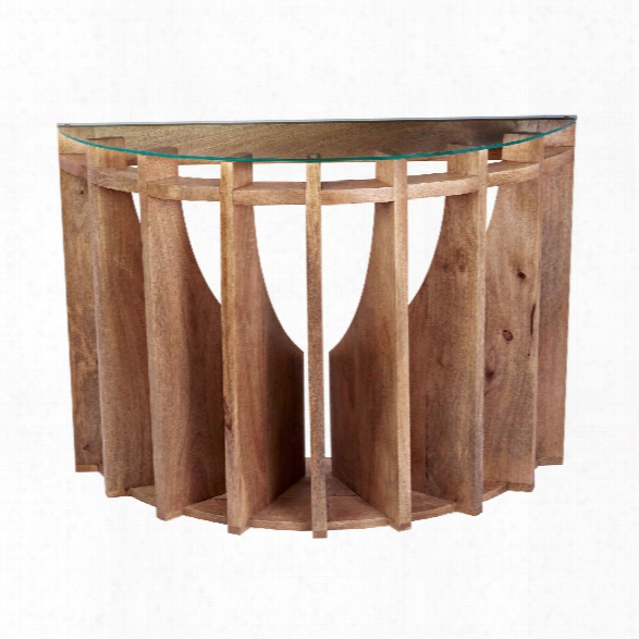 Wooden Sundial Console Table Design By Lazy Susan