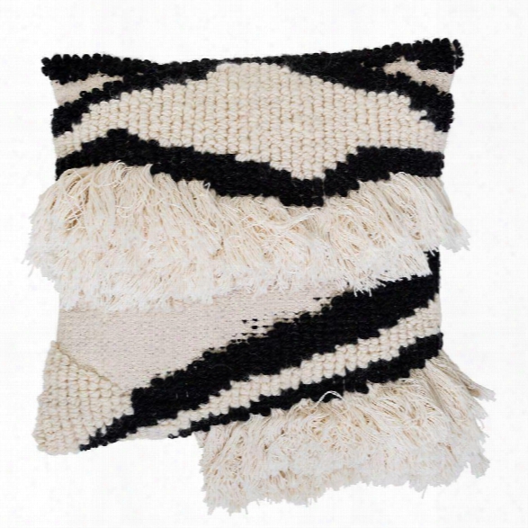 Wool Blend Pillow In Black & White Design By Bd Edition