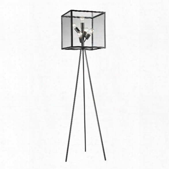 Workshop Glass Cube Floor Lamp In Aged Bronze Design By Lazy Susan