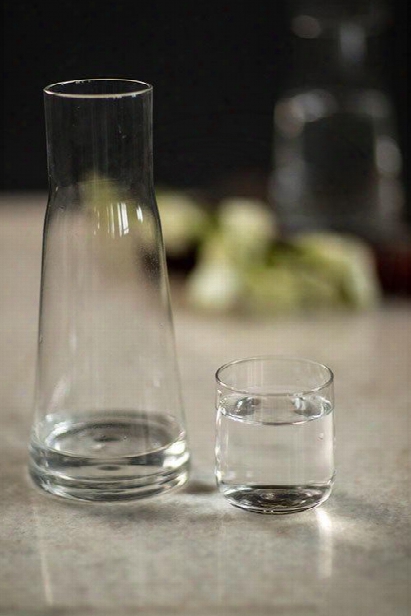 Borasilicate Glass Carafe And Glass "eau De Nuit" Night Water Carafe By Vagabond Vintage