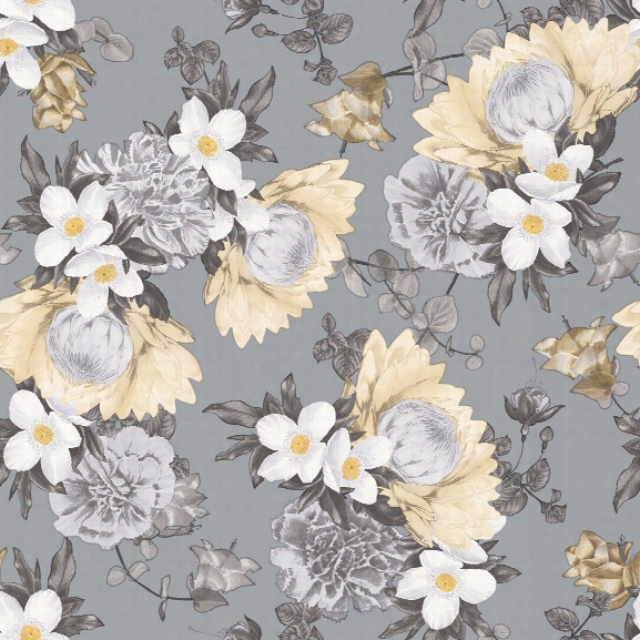 Botanical Self Adhesive Wallpaper In Pale Yellow Design By Tempaper