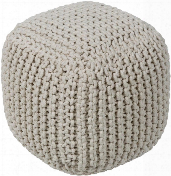 Brraga Cotton Pouf In Cream Color