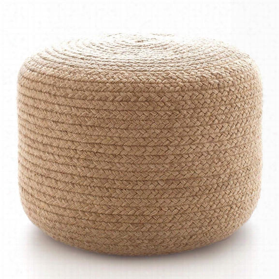 Braided Natural Indoor/outdoor Pouf Design By Fresh American