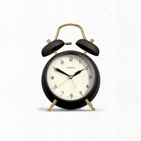 Brass Knocker Alarm Clock In Chocolate Black Design By Newgate