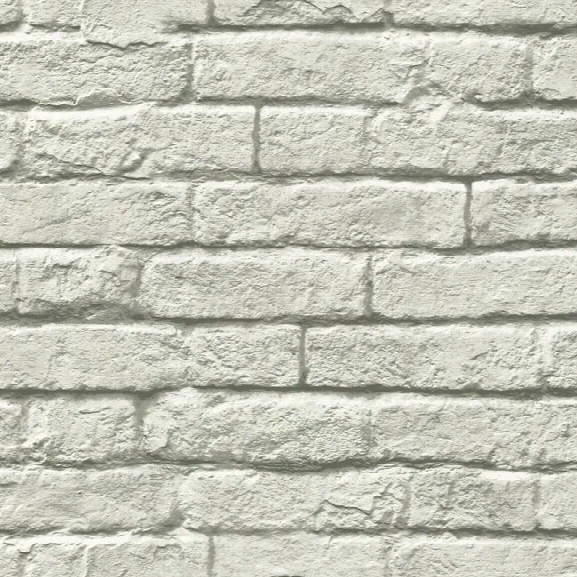 Brick-and-mortar Wallpaper In Grey From The Magnolia Home Collection By Joanna Gaines