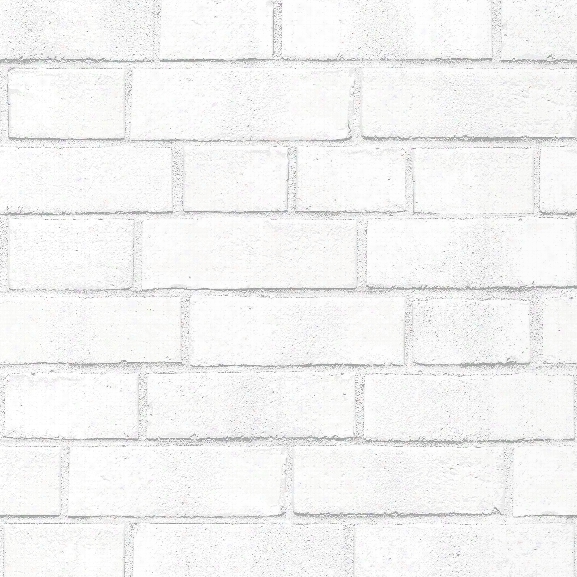 Brick White Textured Self Adhesive Wallpaper Design By Tempaper