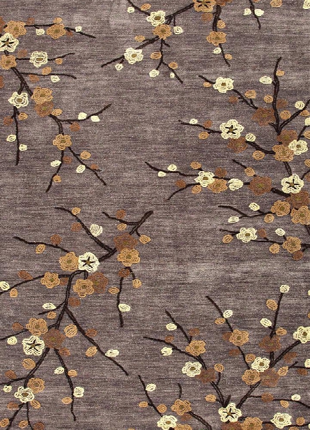 Brio Collection Cherry Blossom Rug In Steel Design By Jaipur