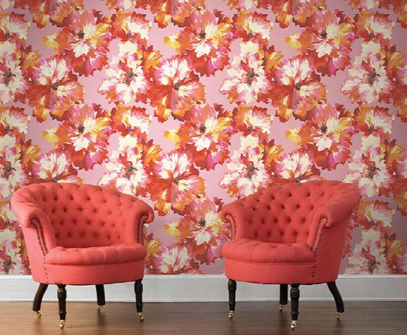Bristol Floral Wallpaper In Pink And Red By Carl Robinson For Seabrook Wallcoverings