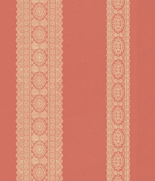 Brynn Coral Paisley Stripe Wallpaper From The Kismet Collection By Brewster Home Fashions