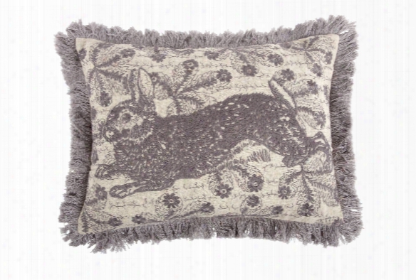 Bunny Embroidered Pillow In Thistle Design By Thomas Paul