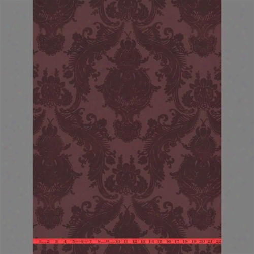 Burgundy Heirloom Velvet Flocked Wallpaper Design By Burke Decor