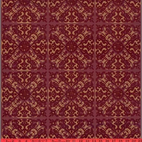 Burgundy Helena Velvet Flocked Wallpaper Design By Burke Decor