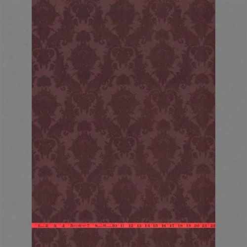 Burgundy Petite Heirloom Velvet Flocked Wallpaper Design By Burke Decor
