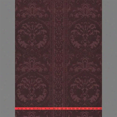 Burgundy St. Moritz Damask Velvet Flocked Wallpaper Design By Burke Decor