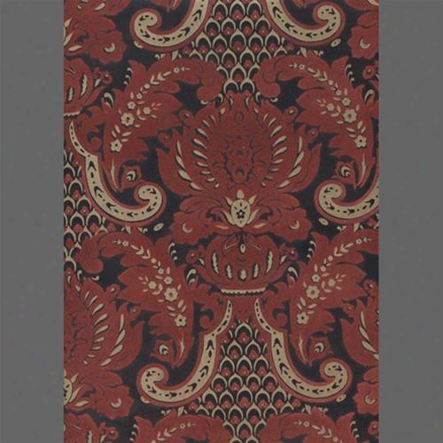 Burgundy Windsor Velvet Flocked Wallpaper Design By Burke Decor