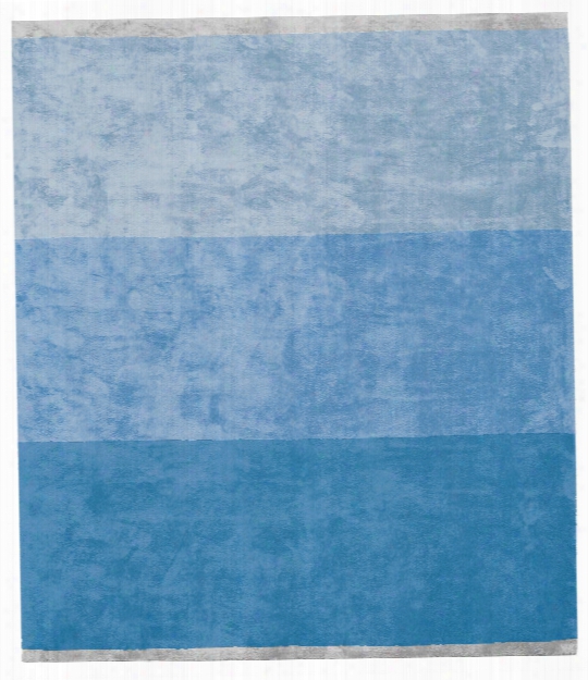 Byrec Yama Hand Knotted Rug In Light Blue Design By Second Studio