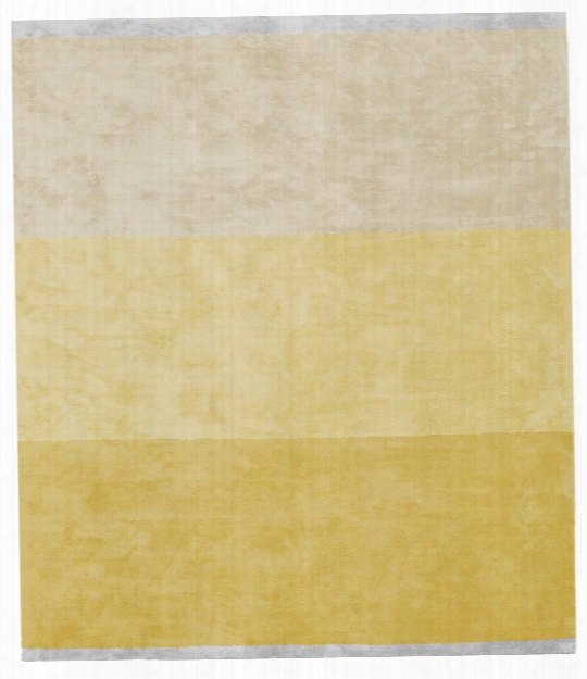 Byred Yama Hand Knotted Rug In Yellow Design By Second Studio