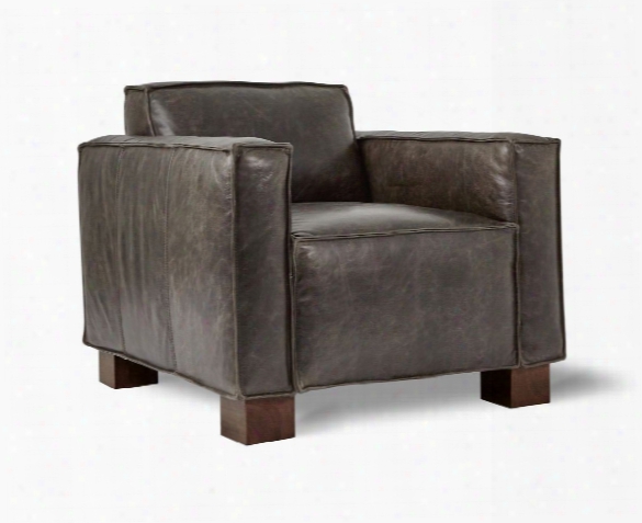 Cabot Chair In Saddle Grey Leather Design By Gus Modern