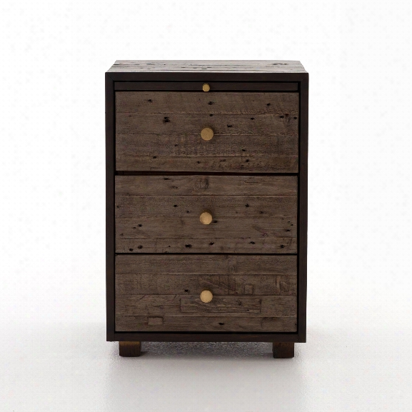 Calais 3 Drawer Nightstand In Rustic Sundried Ash