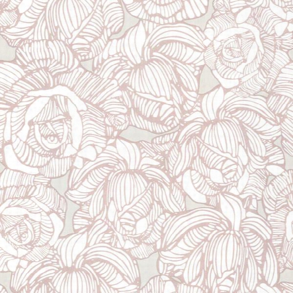Calista Taupe Modern Rose Wallpaper Design By Brewster Home Fashions