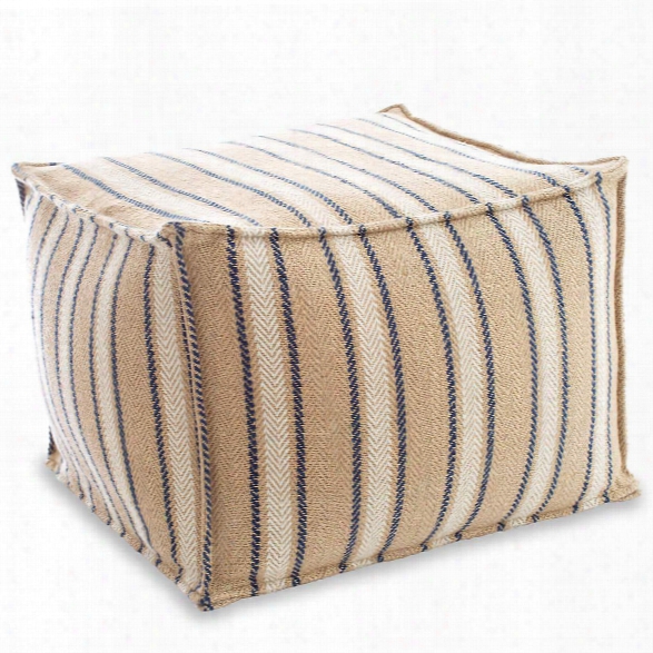 Cambridge Navy Indoor/outdoor Pouf Design By Fresh American