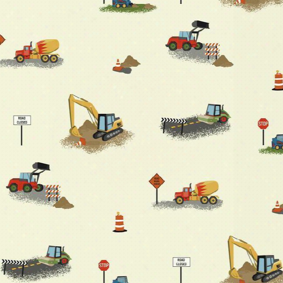 Can You Dig It? Wallpaper In Cream And Multi By York Wallcoverings