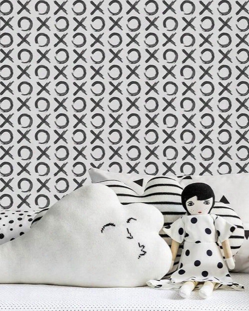 Xo Wallpaper In Charcoal By Sissy + Marley For Jill Malek