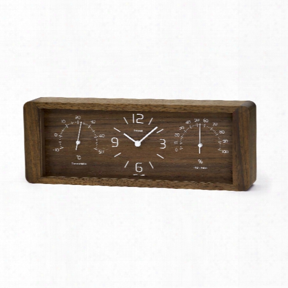 Yokan Table Clock In Brown Design By Lemnos