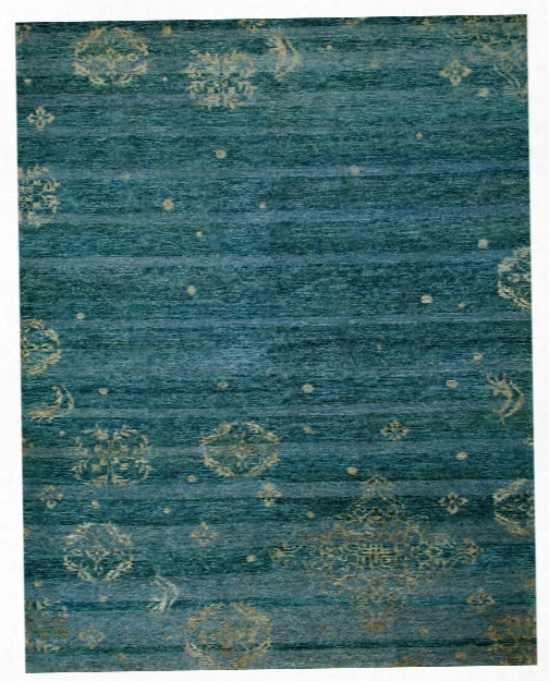 Yuan Collection Wool And Art Silk Area Rug In Teal By Bd Fine