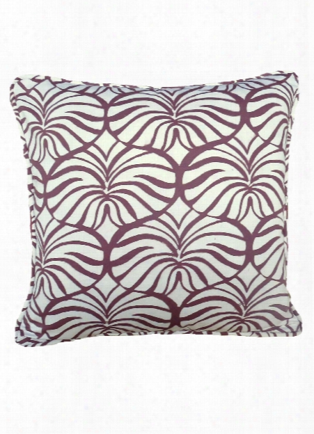 Zanzibar Pillow In White On Bougainvillea Design By Selamat