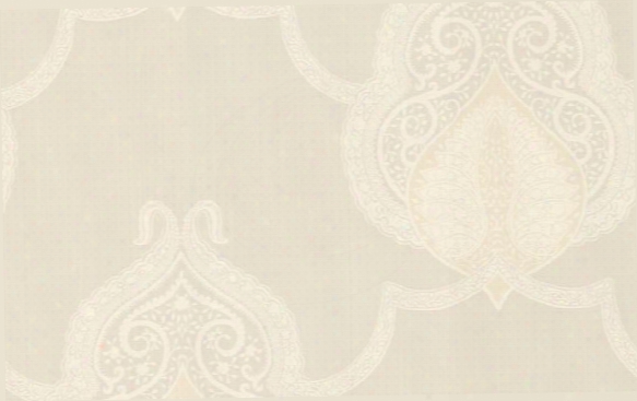 Zellige Paisley Wallpaper In Metallic And Ivory Design By Seabrook Wallcoverings